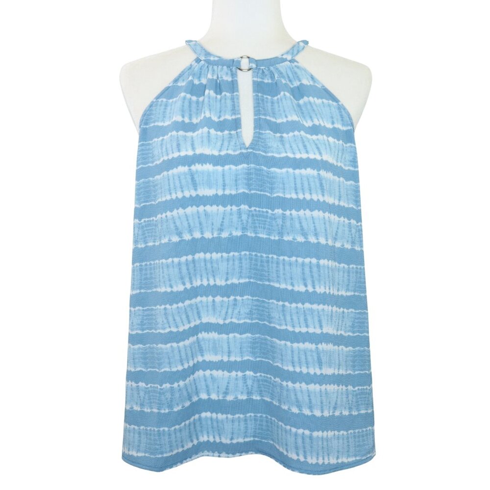 Michael Michael Kors Blue White Chambray Colorway Sleeveless Top